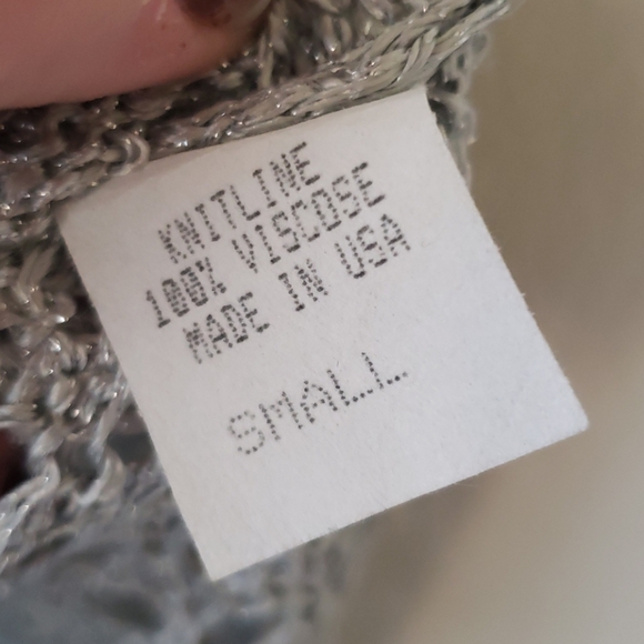 Vintage Silver Crochet Knit Tank by Knitline - Picture 4 of 7